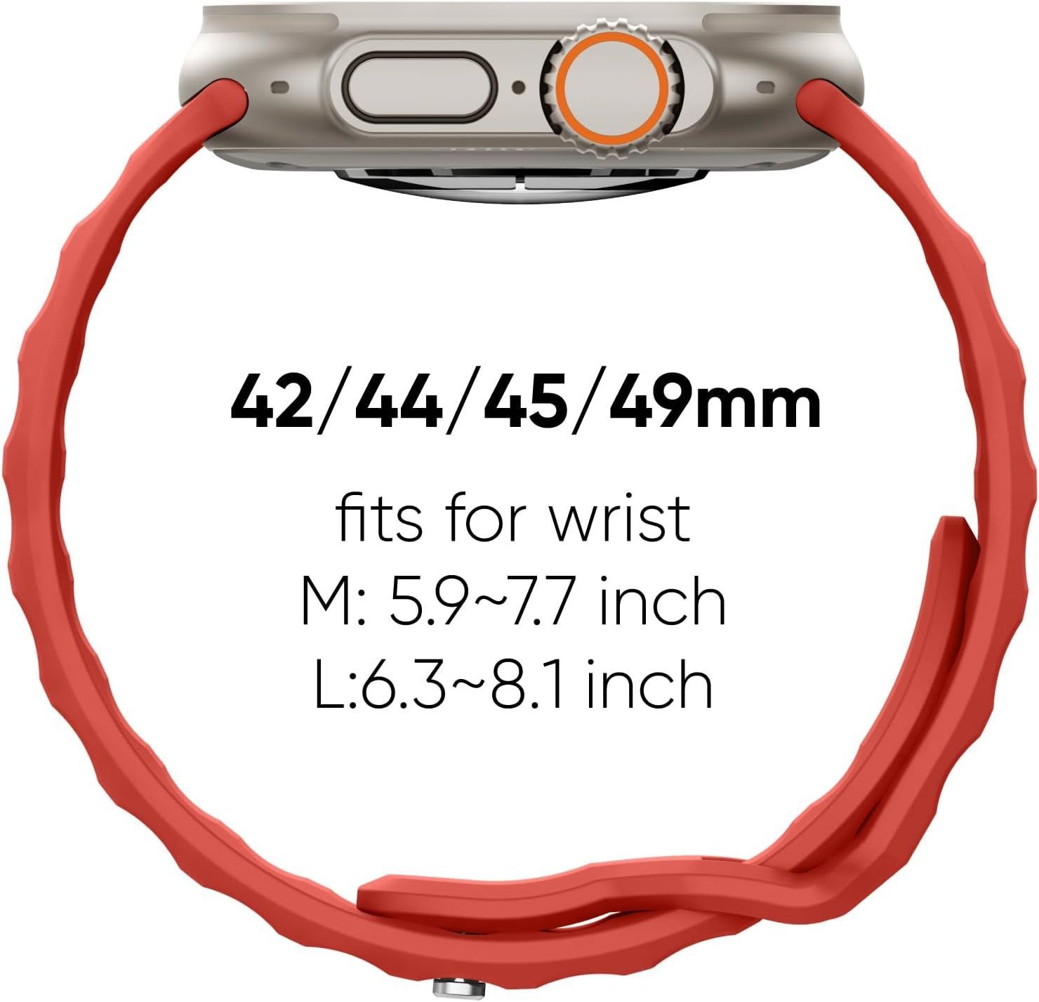 6-Pack Waterproof Silicone Bands for Apple Watch Ultra 49mm, Soft & Comfortable