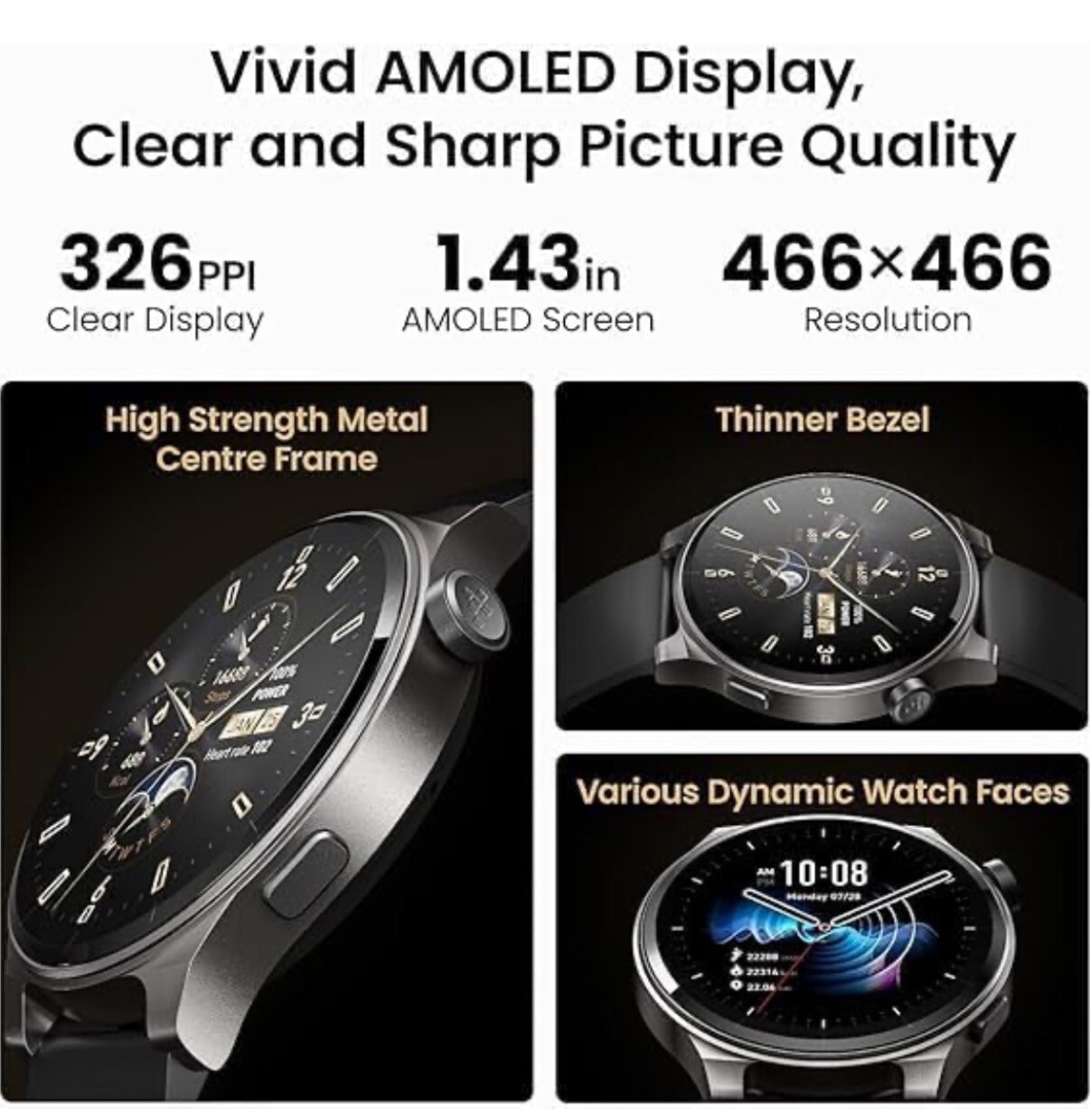 Kit TOZO S5 Smart Watch (Answer/Make Calls) 1.43’’ AMOLED & Wireless EarbudsNC3