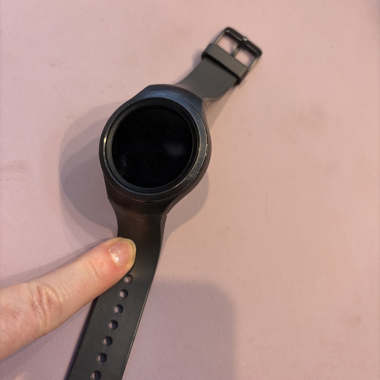 Samsung Galaxy Gear S2 42mm Stainless Steel Case Dark Gray Classic Buckle Smart