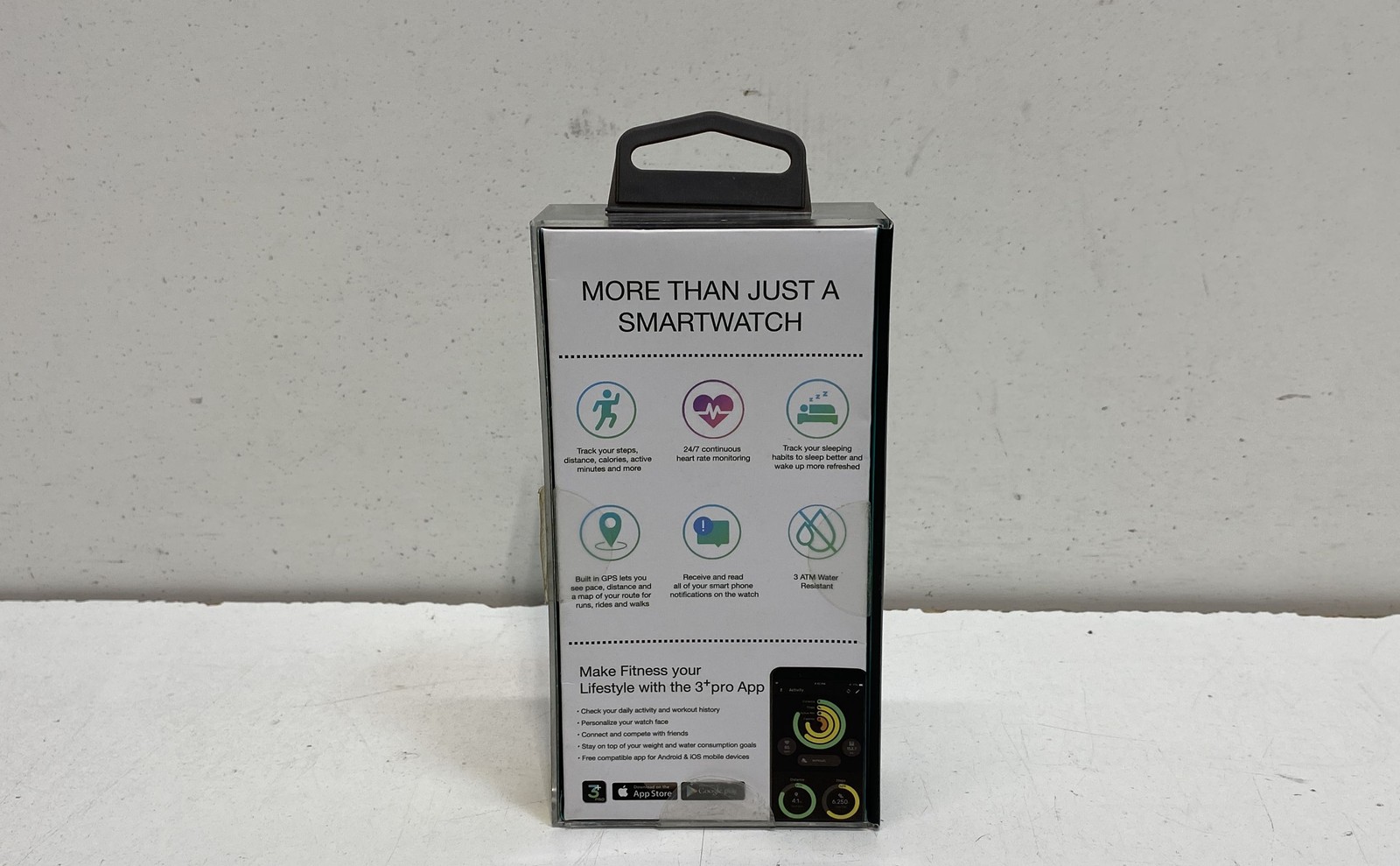 3Plus Vibe+ Smartwatch Built-in GPS Heart Rate Monitor Black Tested As-Is