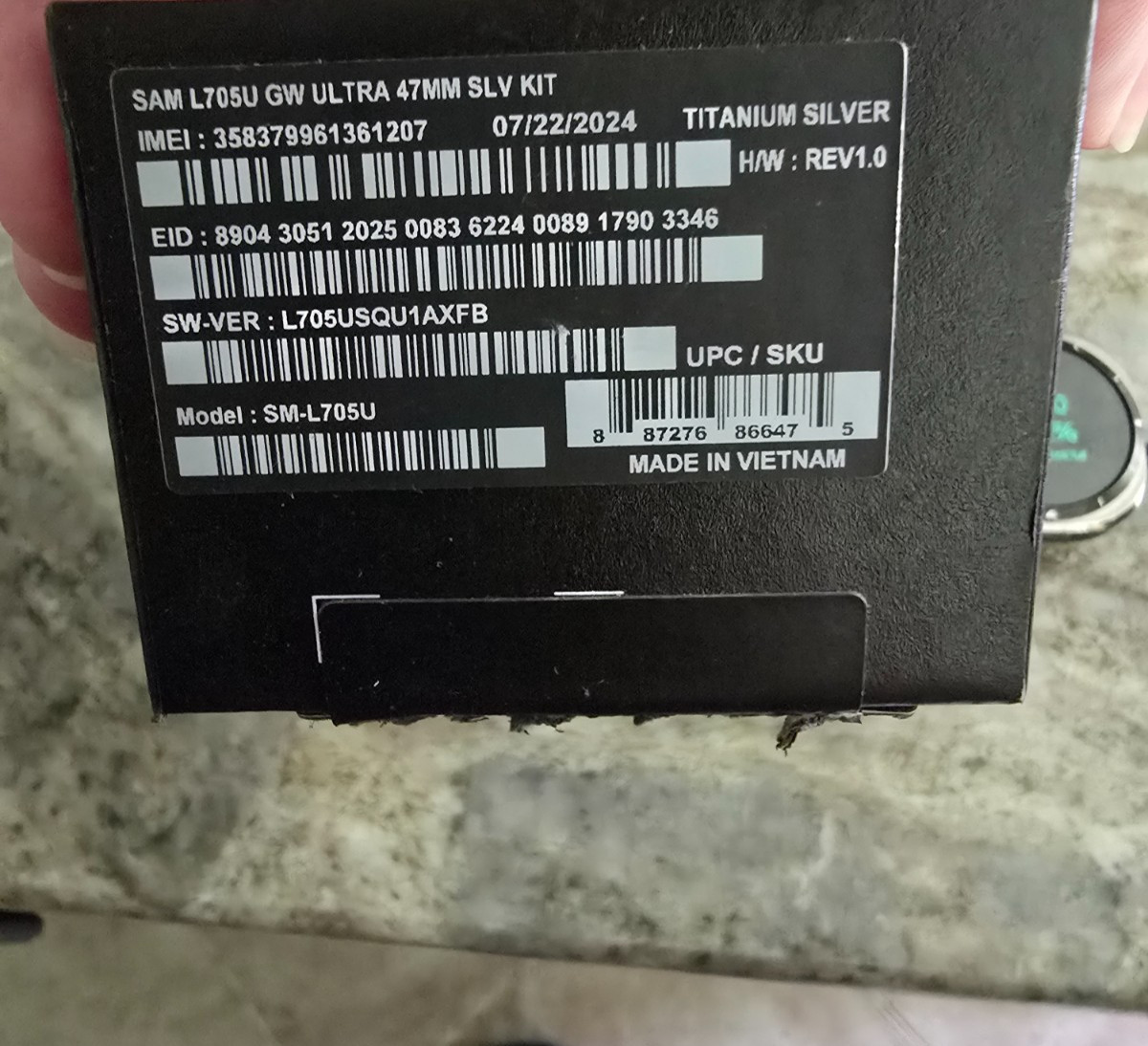 galaxy watch ultra 47 mm titanium silver used once excellent condition