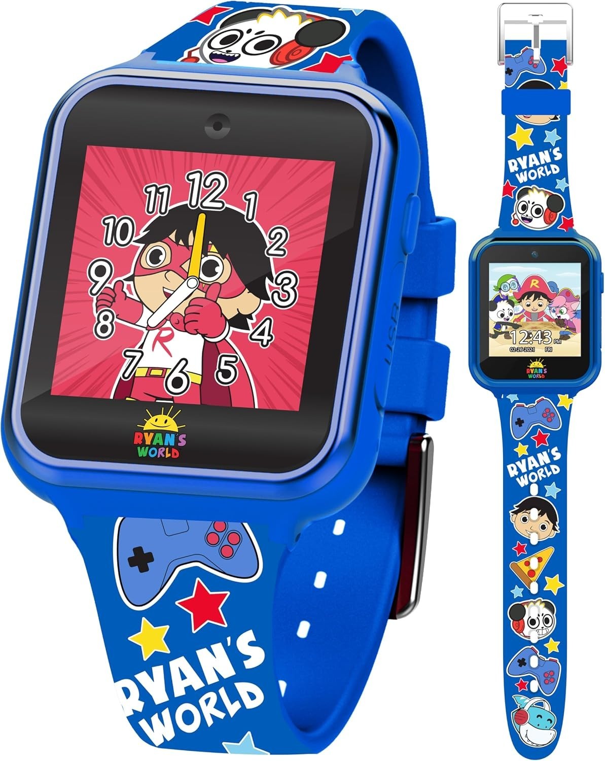Ryan’s World Kids Smart Watch – Touchscreen Fun, Camera & Pedometer, Ages 4-12