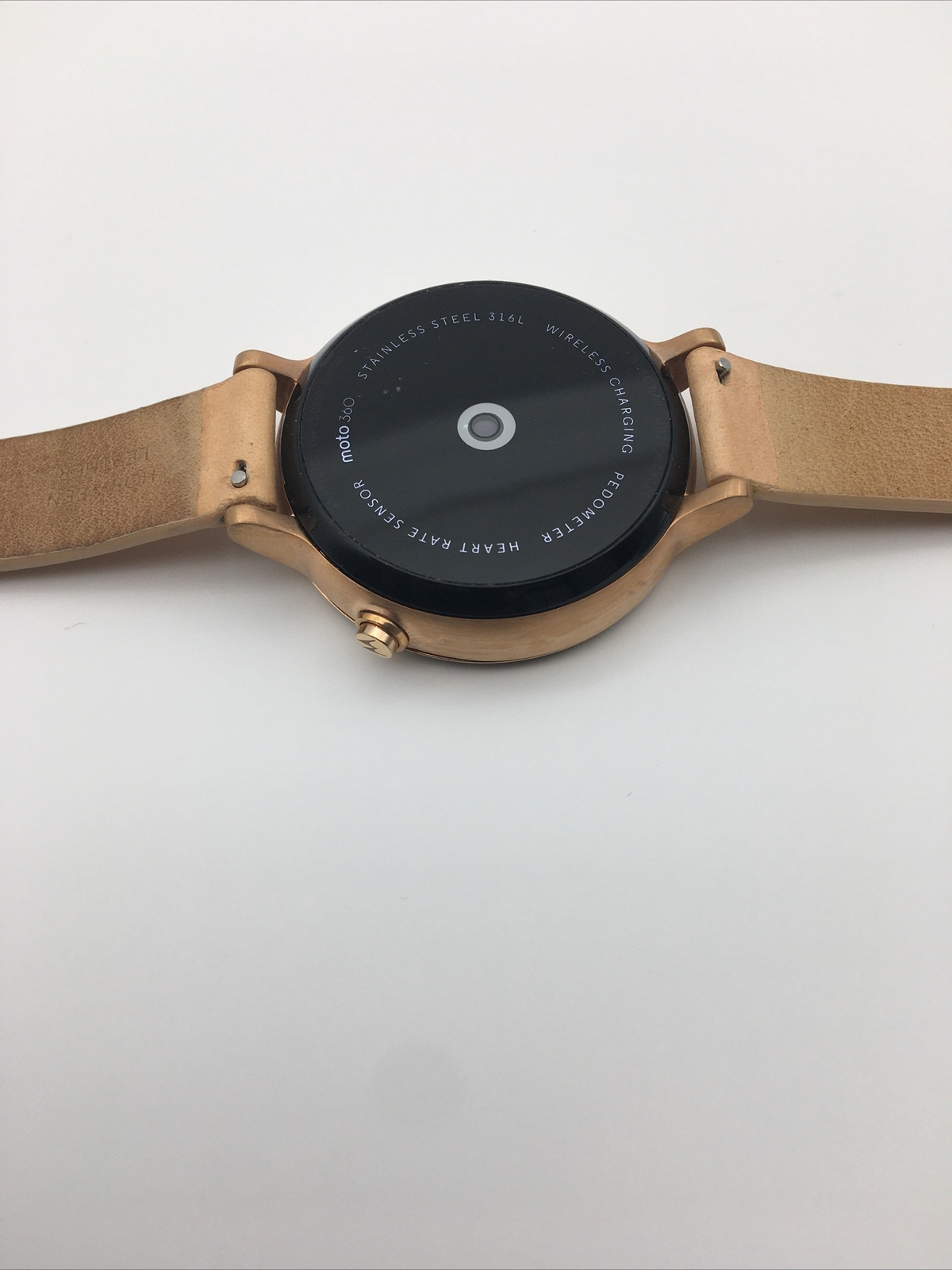 Motorola Moto 360 2nd Gen. 42mm Rose Gold Stainless Steel Case Blush Leather Ban