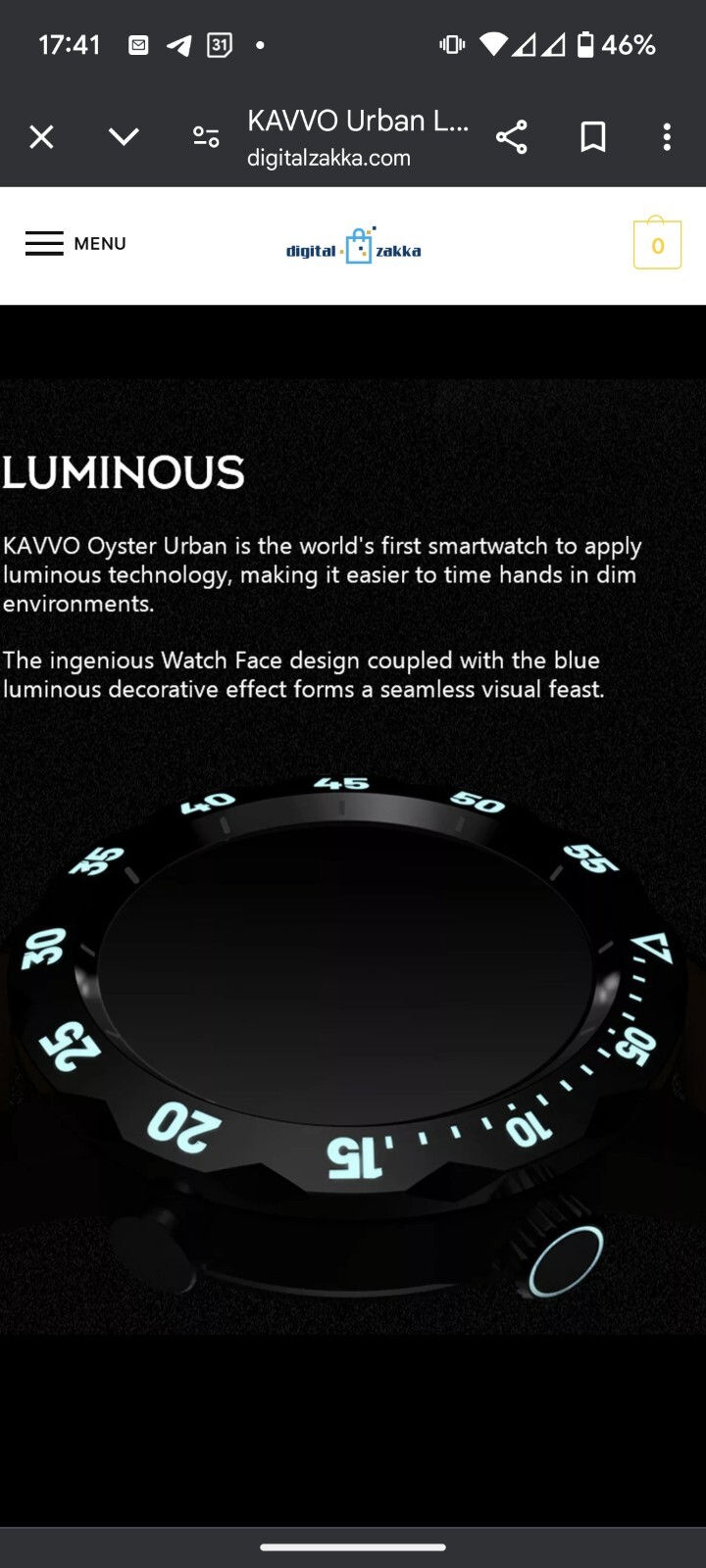 KAVVO Urban Luminous Smart Watch – Oyster Edition