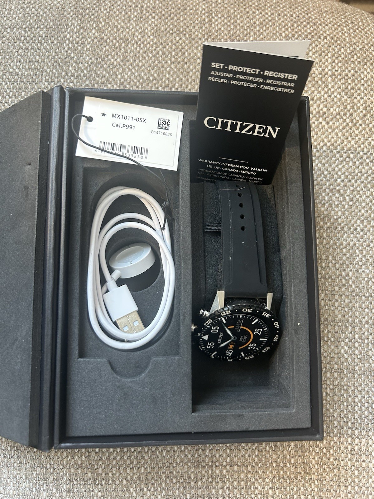 Citizen CZ Smart Wear OS Smartwatch MX1011-05X Black Silicone Strap