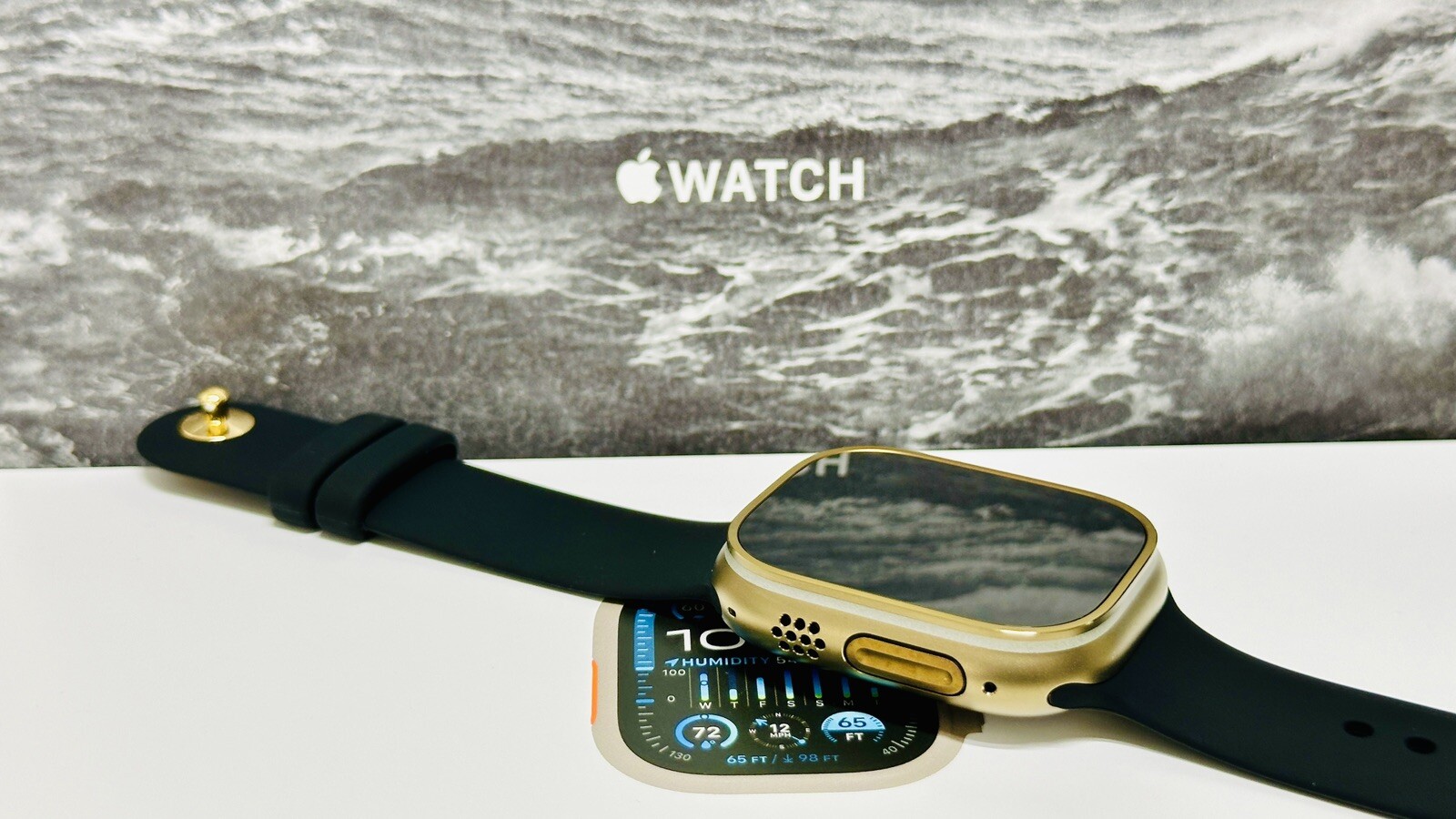 49MM Apple Watch ULTRA 2 Custom BRONZE Anodized Black Sport Band Gold Plated Pin