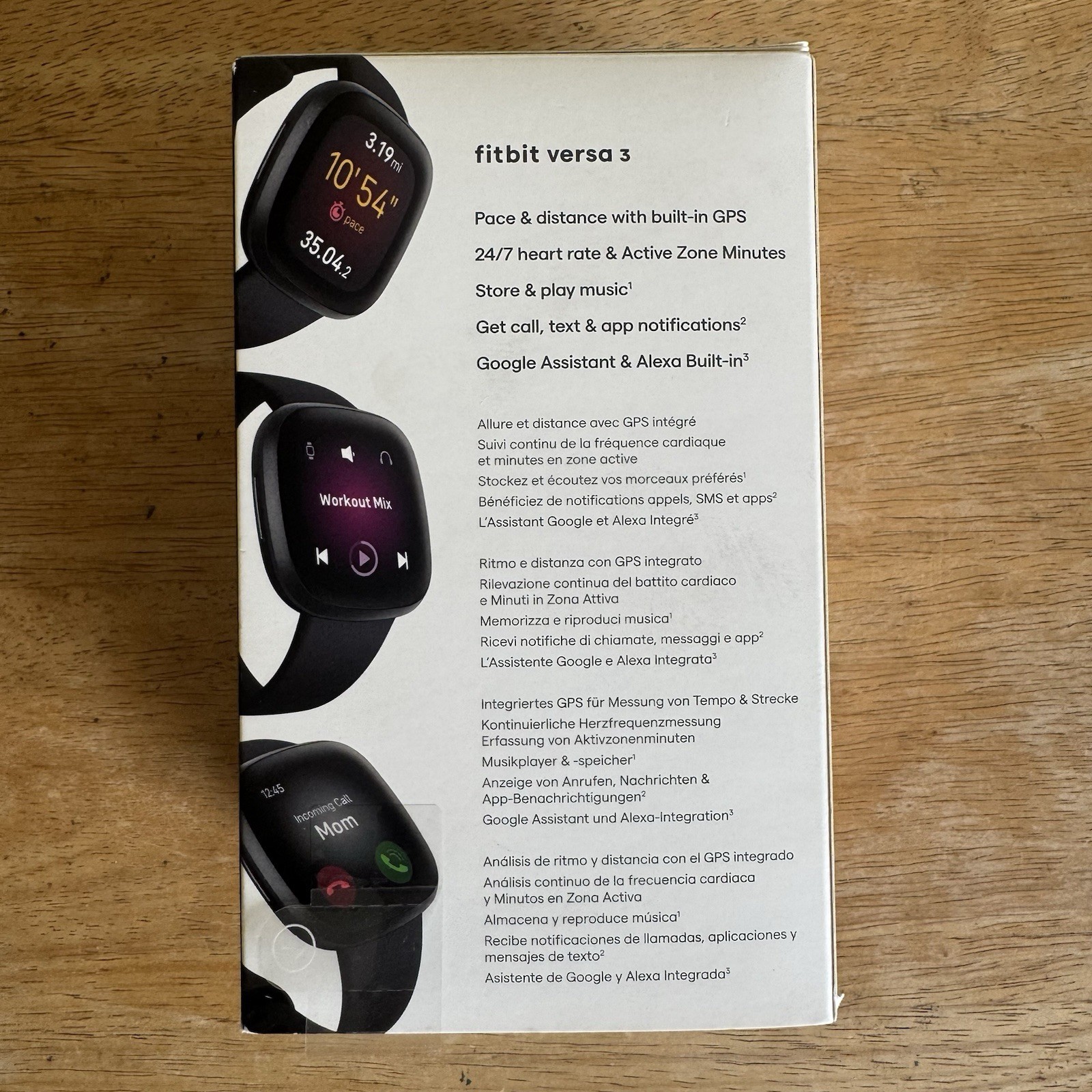 Fitbit Versa 3 Smartwatch GPS Heart Rate Monitor Black Aluminum 40mm