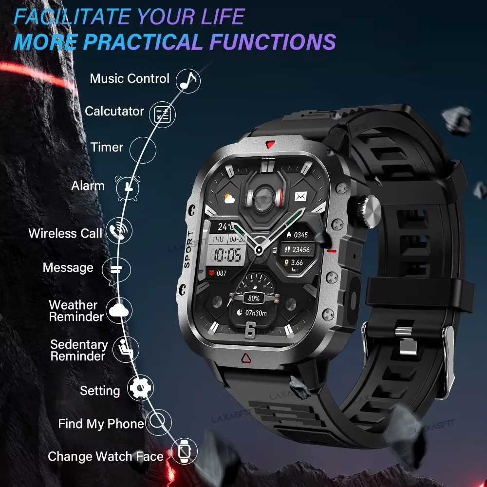 2.01″ HD AMOLED Smart Watch Fitness Tracker Bluetooth Call Voice Assistant Gift