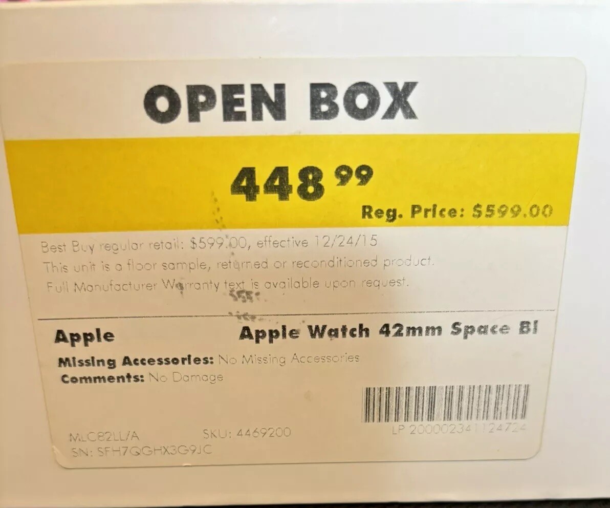 Apple Watch Gen 1 Sapphire Crystal & Ceramic 42mm Space Black