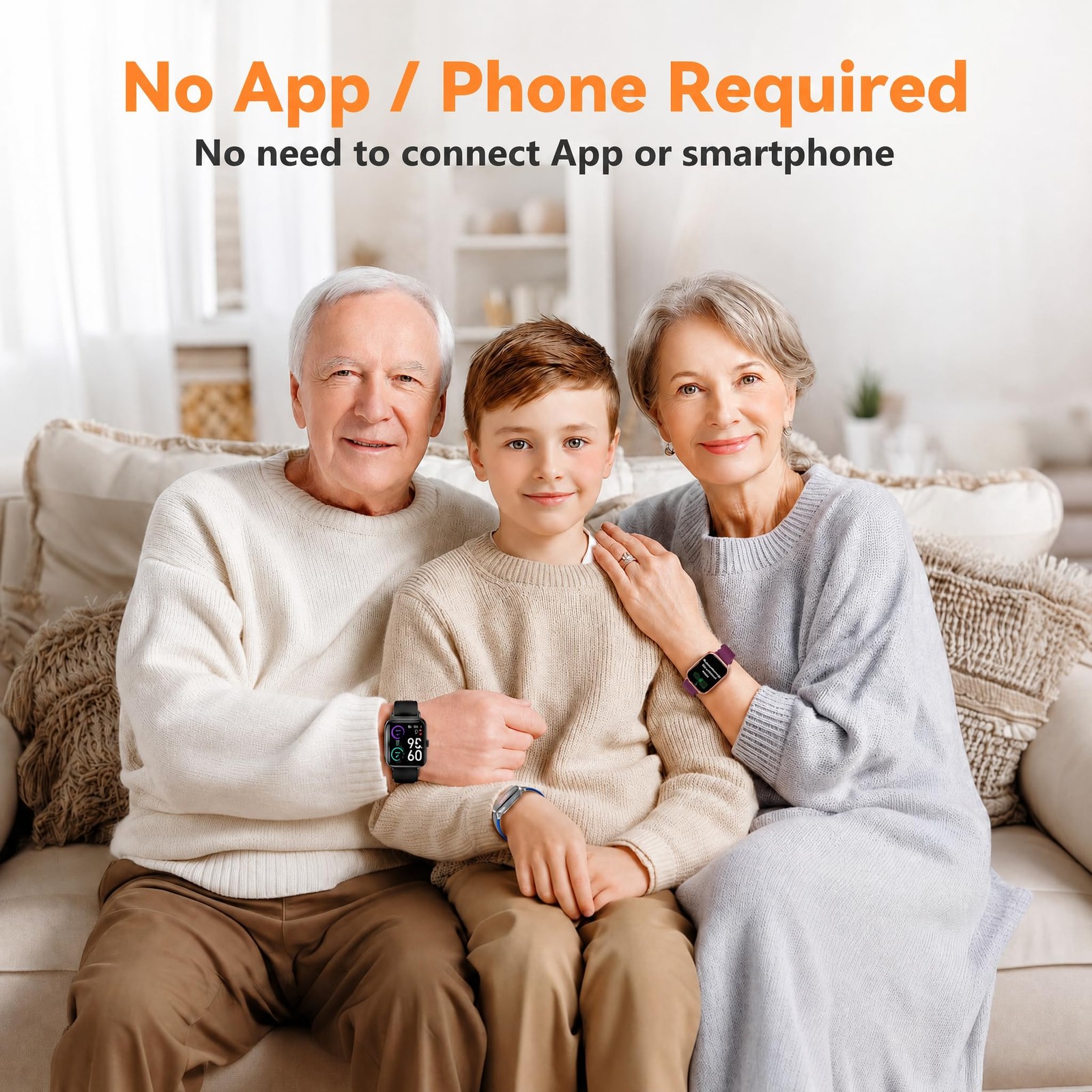 Smart Watch Senior Friendly Large Font No App/Phone Required Fitness Tracker,…