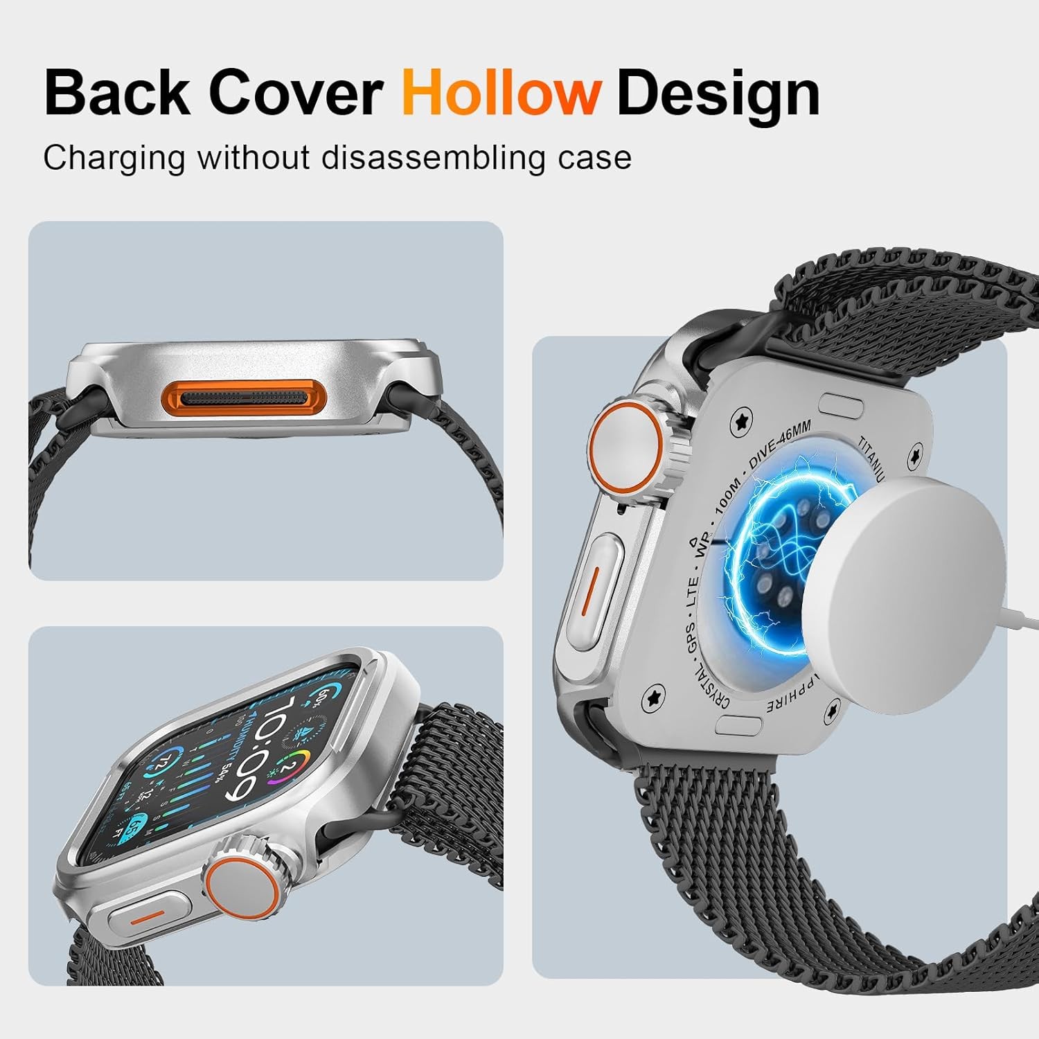 2 in 1 Metal Alloy Case for Apple Watch Series 11/10 46mm, Shockproof Bumper