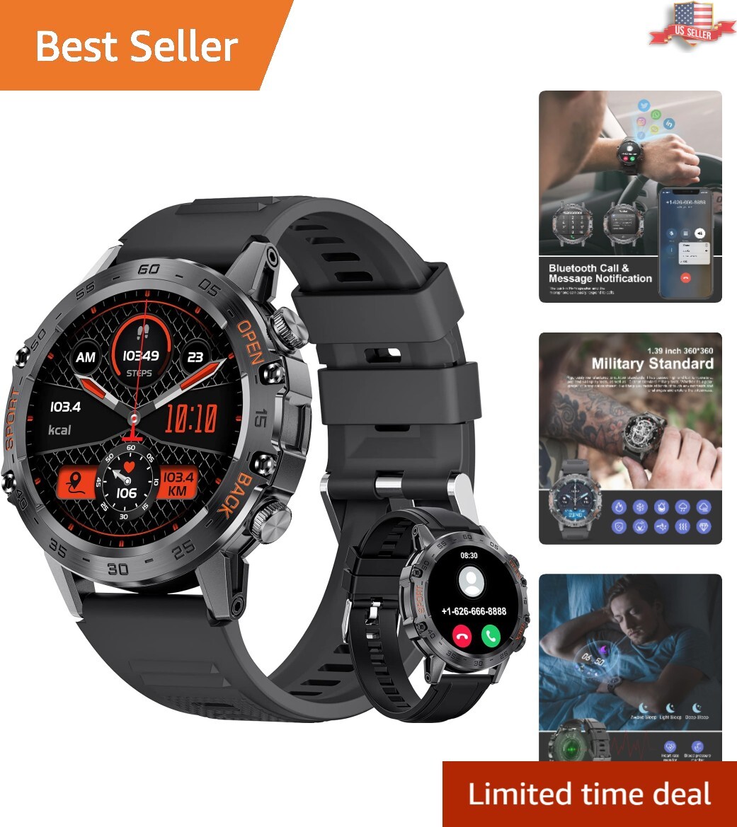 Versatile Fitness Tracker Smartwatch for Men with DIY UI & Long Battery Life