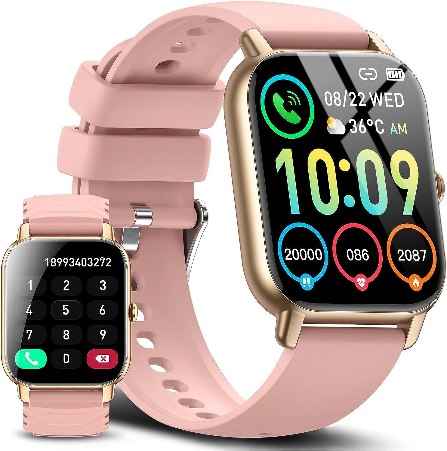Smart Watch with Heart Rate/Sleep Monitor Waterproof Compatible with Android iOS
