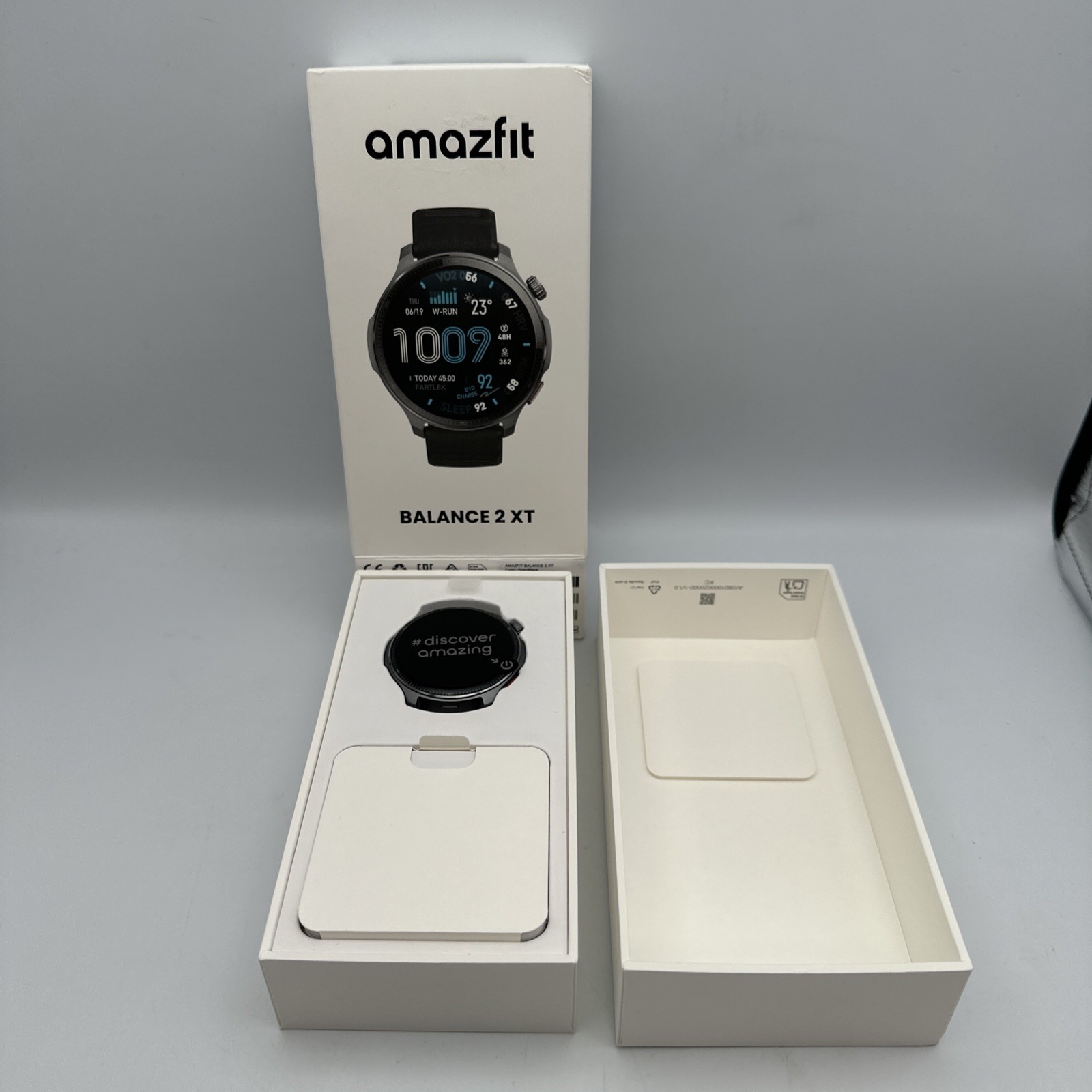 Amazfit – Balance 2 XT Smartwatch 47mm Silicone – Gray / Black – Open Box
