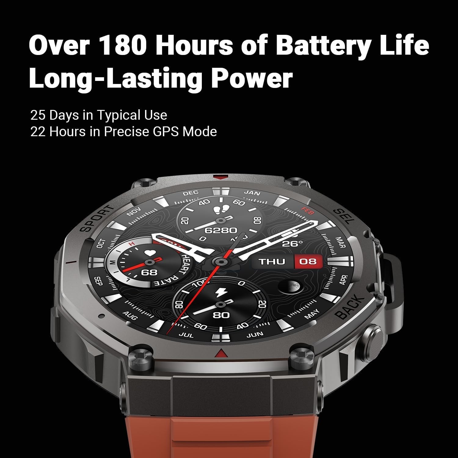 Smart Watches Outdoor GPS Smartwatch 1.43in AMOLED Display Titanium Alloy 5ATM