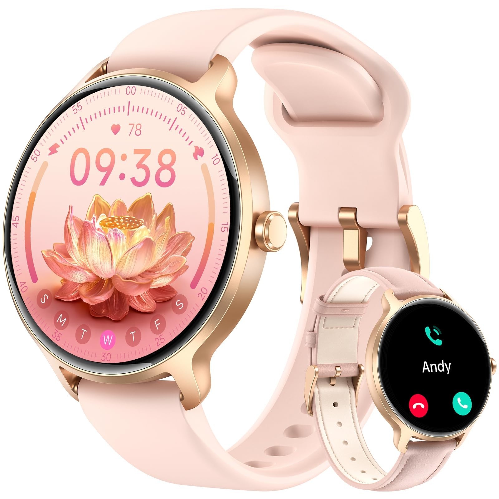 HD AMOLED Smart Watch for Women – Fitness Tracker, Heart Rate Monitor, IP68 Wate