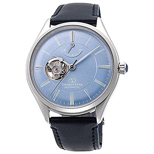ORIENT STAR Classic Semi-Skeleton Mechanical Men Watch RK-AT0203L Light Blue NEW