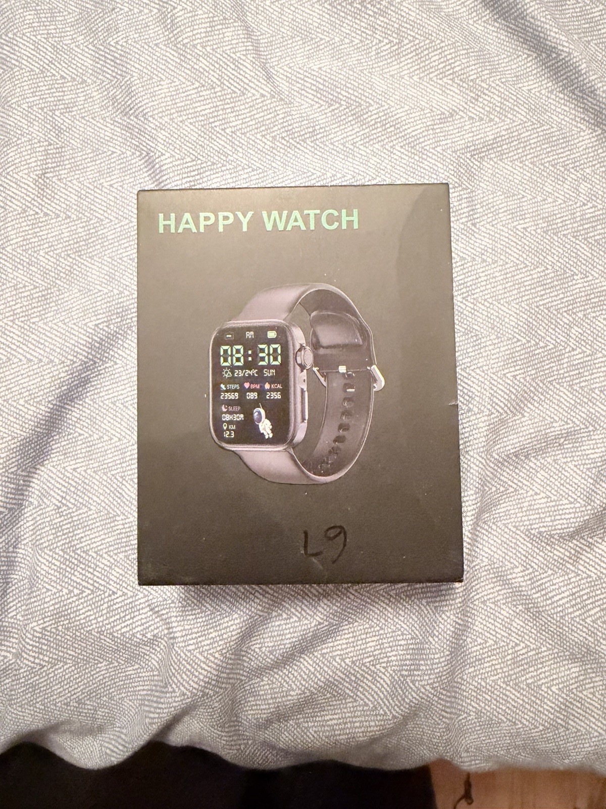 Happy Watch Black Smart Watch Sleep Monitor and Heart Rate Monitoring 1.81″ LCD