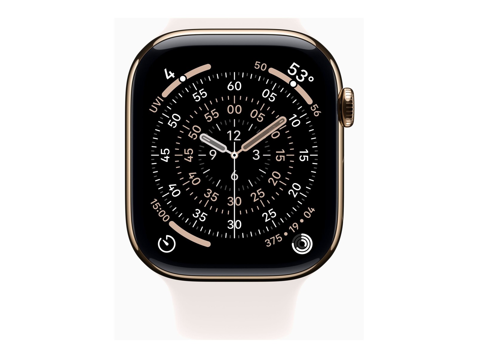 Apple Watch 11 46mm GPS+5G Titan Sport S/M Gold/Pale Pink Smartwatch MFD54ZR/A