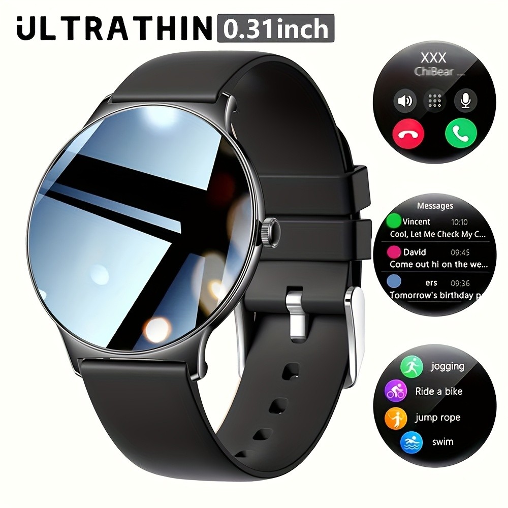 1.42″ Slim Smartwatch, Wrist Calls, Sports Modes, Waterproof, Health App