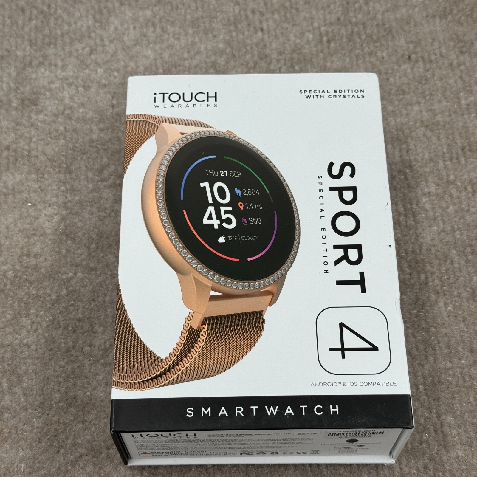 iTouch Sport 4 Unisex Multi-Function Rose Gold Smartwatch TP4E02-C29 Workout New