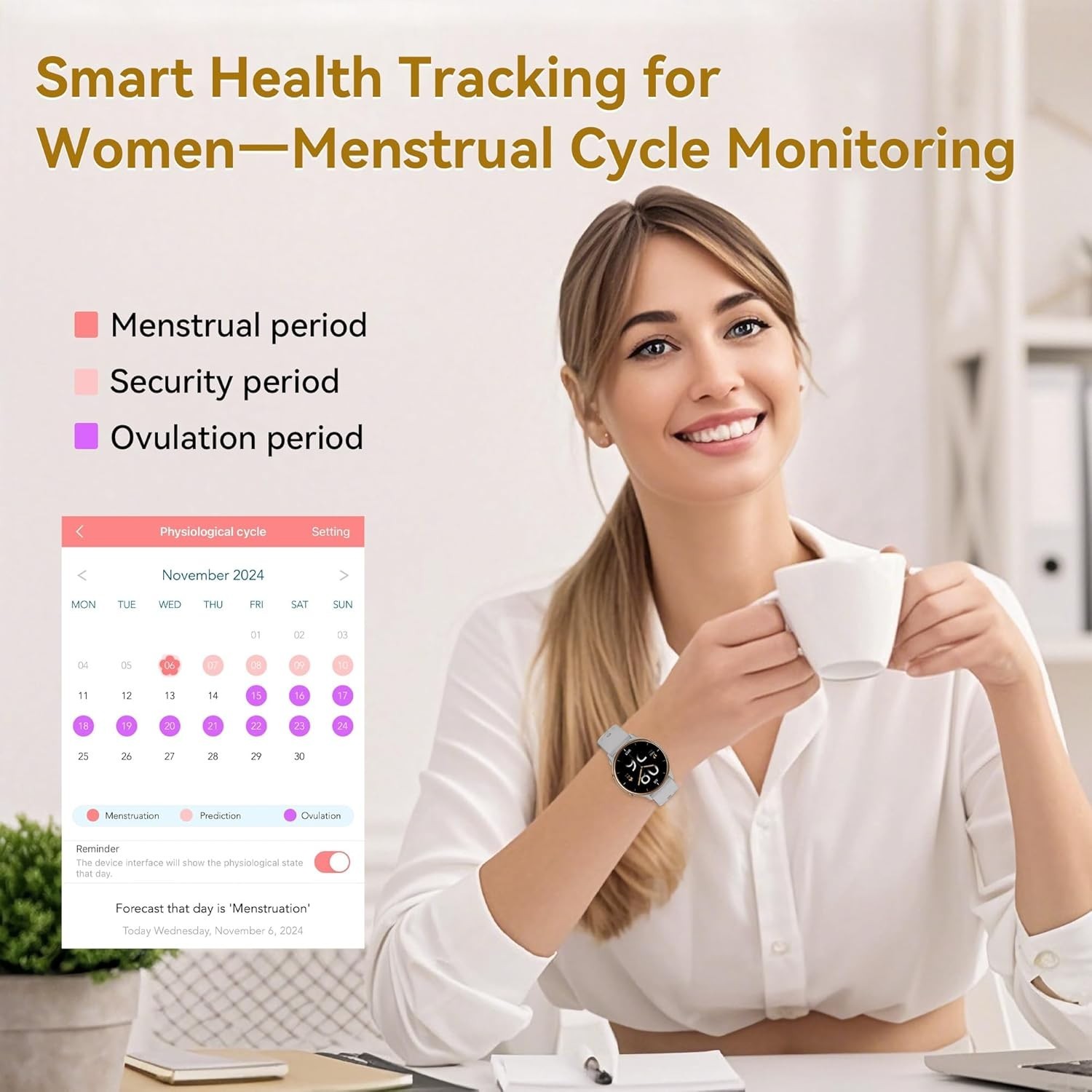 Reloj Inteligente Para iPhone Android De Mujer Smart Watch Pantalla Táct Nuevo