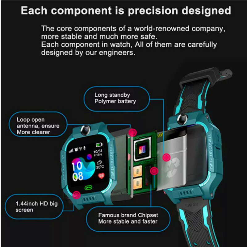 Kid’s Smart Watch For Boys/Girls Waterproof GPS SOS Smart watch iOS/ Android