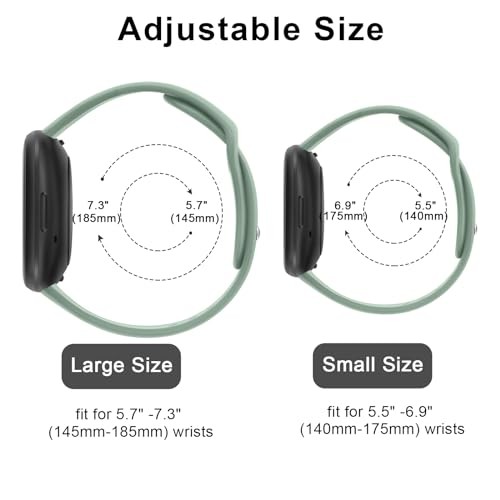 2 Pack Soft Silicone Strap Compatible with Fitbit Sense 2 and Versa 4 Smart Watc