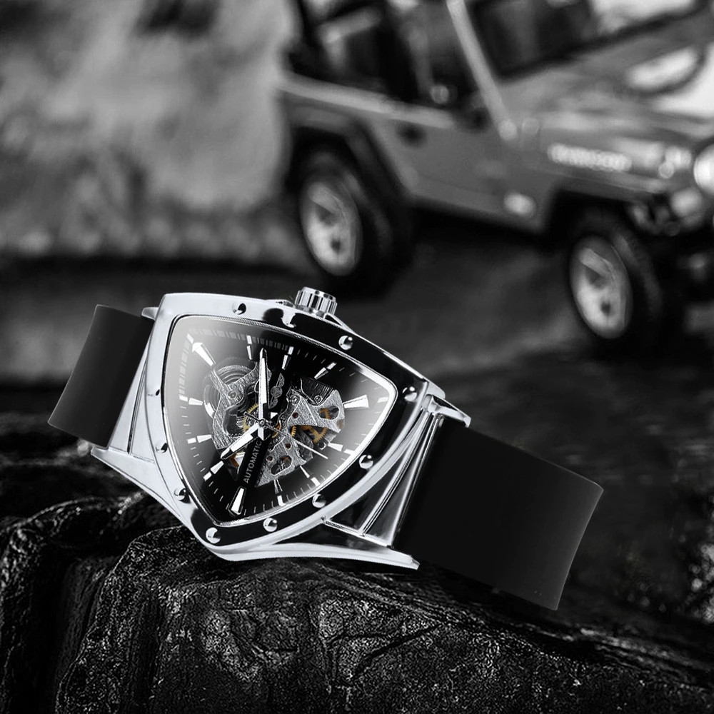 2024 Triangle Golden Skeleton Watch for Men Mechanical Automatic Watch