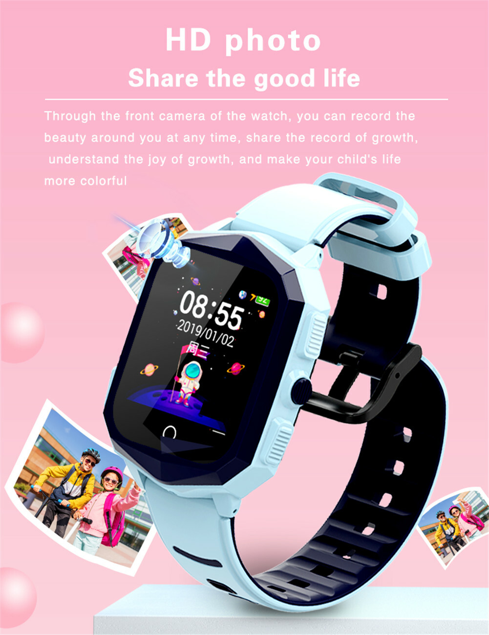 Kids Smartwatch 1.4″ Bluetooth Wristwatch 4G Watch Video Call Children Gift