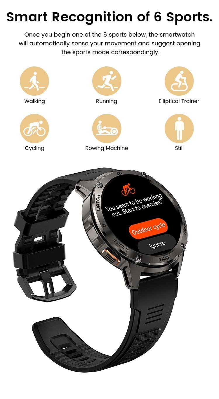 KOSPET Smart Watch for Men, 60 Days Extra-Long Battery, 50M Waterproof for Sw…