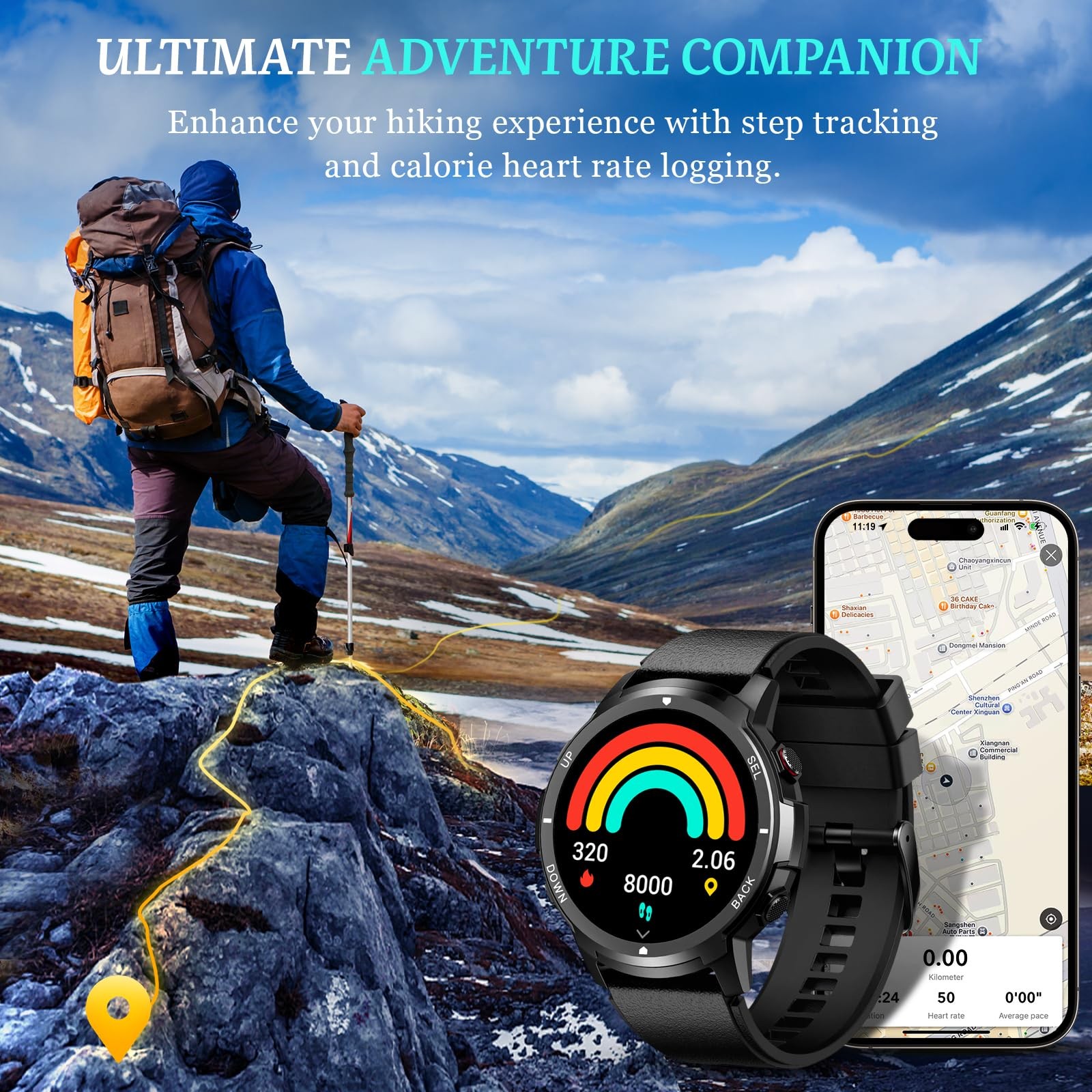 Smart Watch for Men- Bluetooth Call, 2025 Military Waterproof Fitness Sleep T…