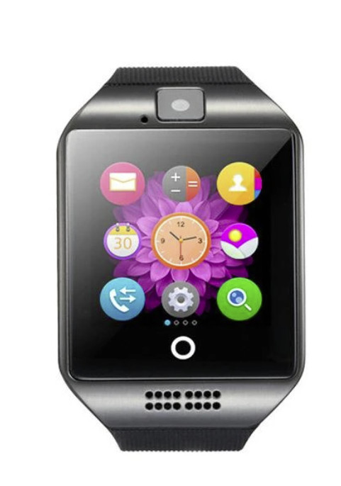 MingNuo Bluetooth Wireless Smartwatch with Camera,Original Q18,TF/SIM (Black-si)