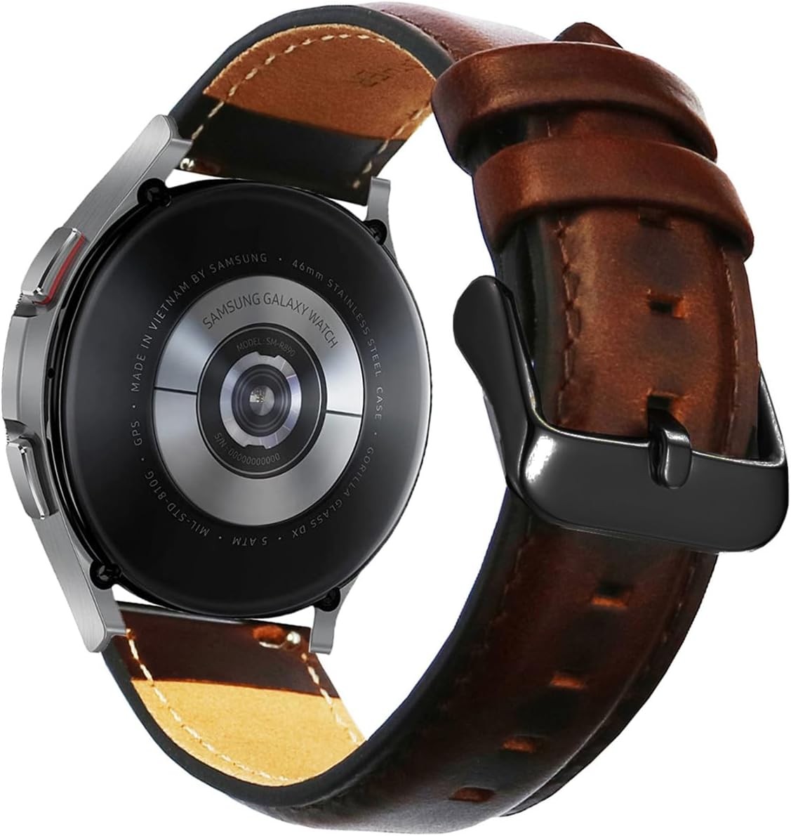 Genuine Leather Strap Compatible with Samsung Galaxy Watch 3 45mm