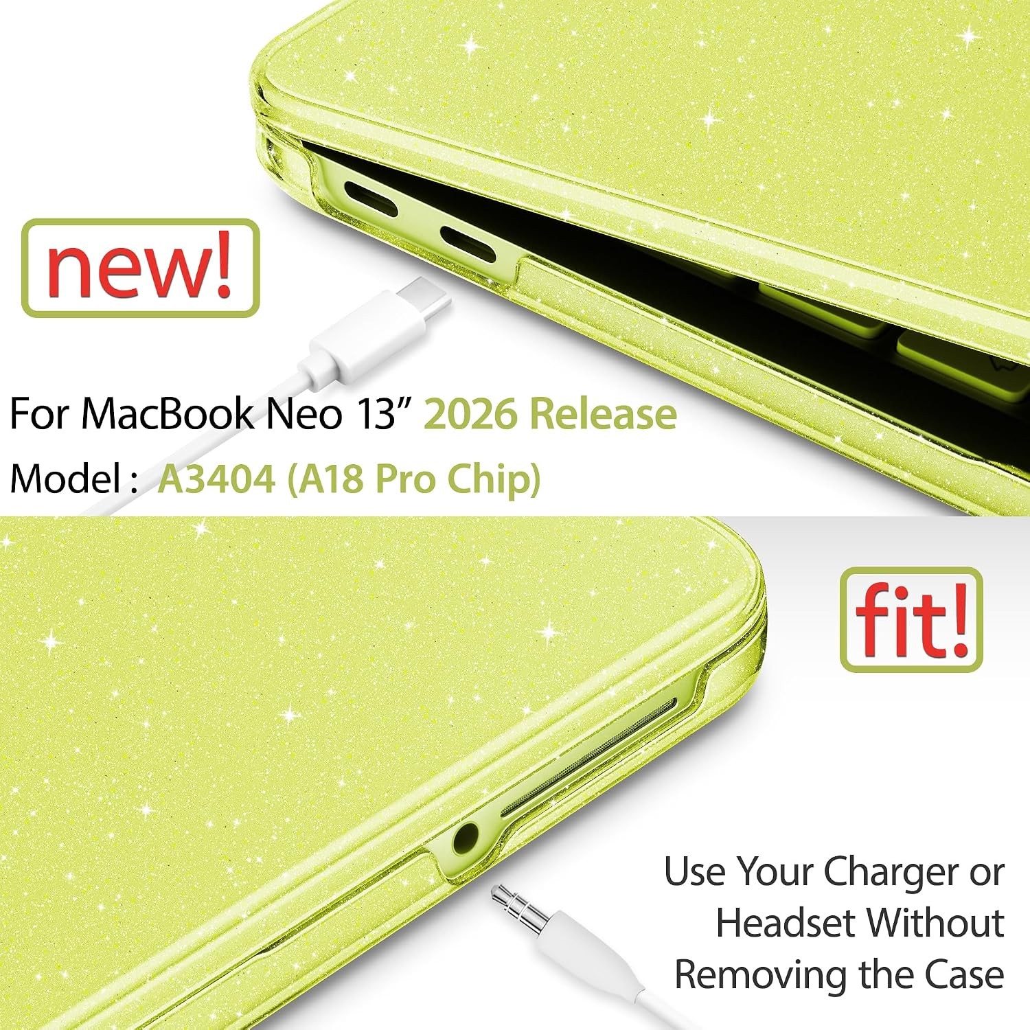 Case For MacBook Neo 13″ A3404, Plastic Hard Shell, Keyboard Cover, Screen Prote