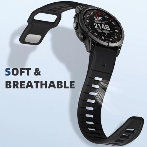 1 Pack Soft Silicone Sport Strap Compatible with Garmin Fenix 8 51mm and Fenix 3