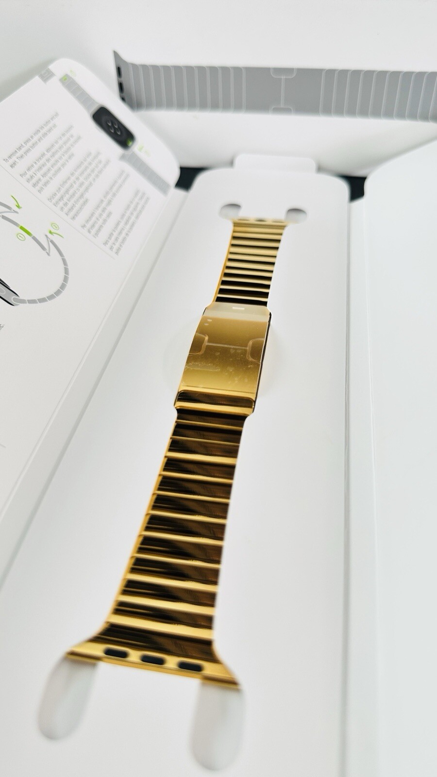 Custom Anodized Bright Gold 46MM Apple Watch SERIES 10 Apple Gold Polished LinkB