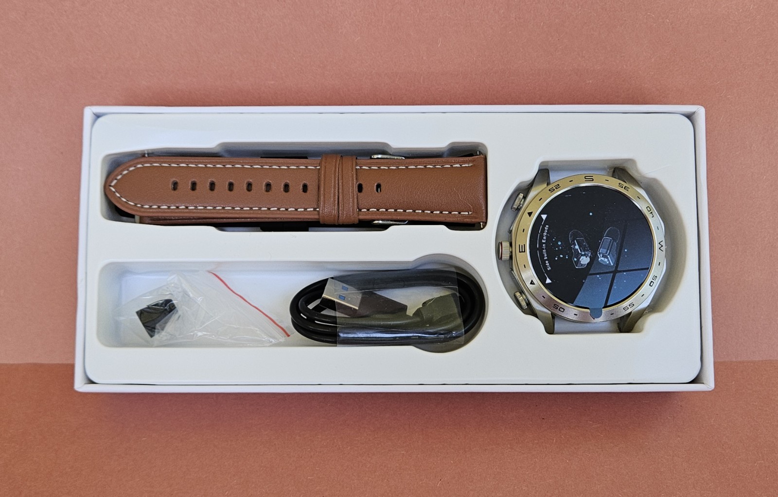 T95 Smart TWS Watch 2-in-1 Bluetooth Earbuds Fitness Health Monitor silver+brown