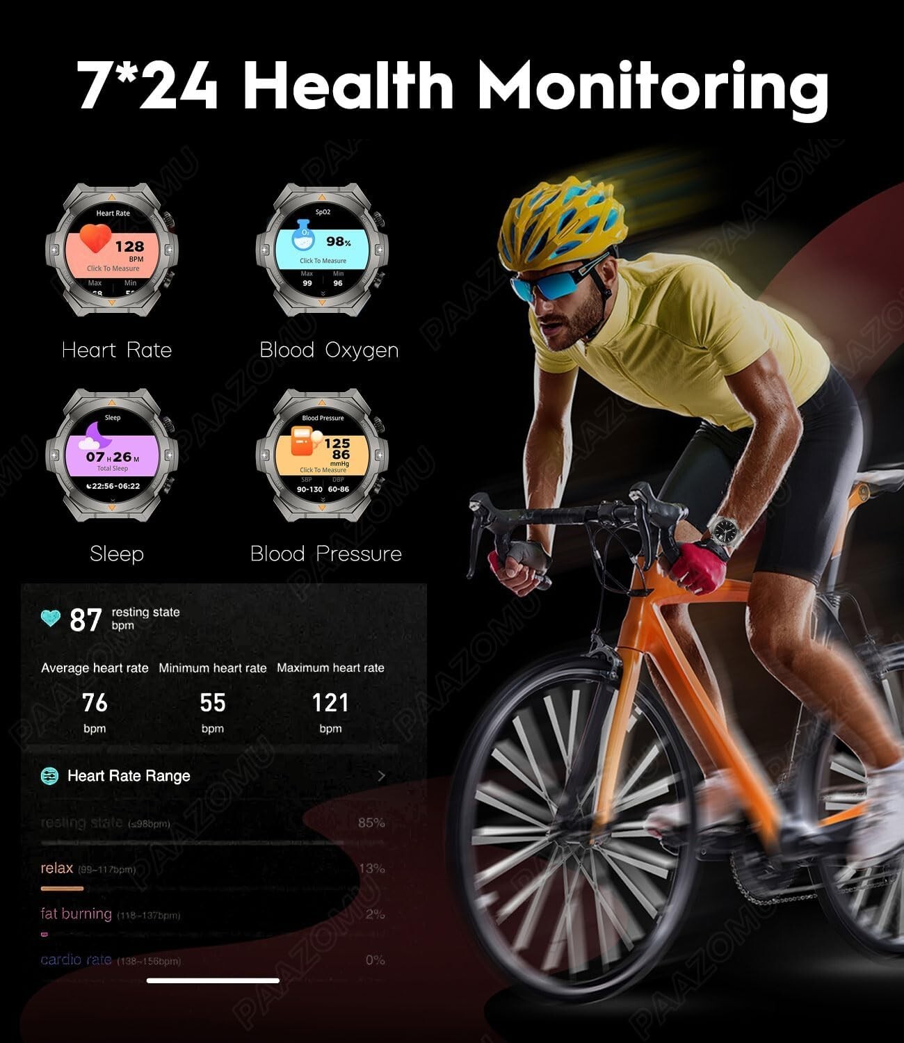 Smart Watch Answer/Make Call 2 Straps 1.46″ HD Screen Fitness Track Android iOS