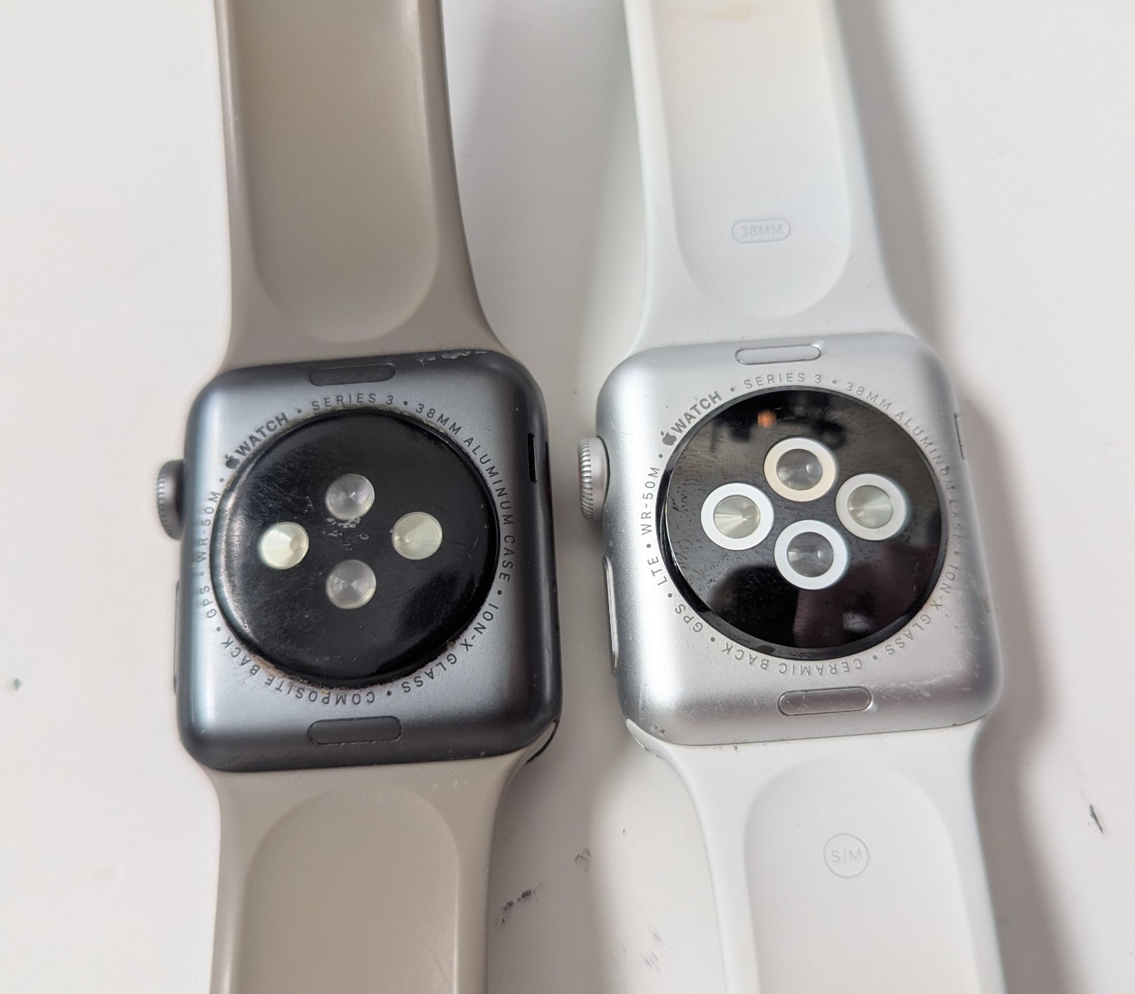 Lot Of 2 Apple Watch Series 3 38mm Aluminum Case – For Parts Or Repair WR-50M