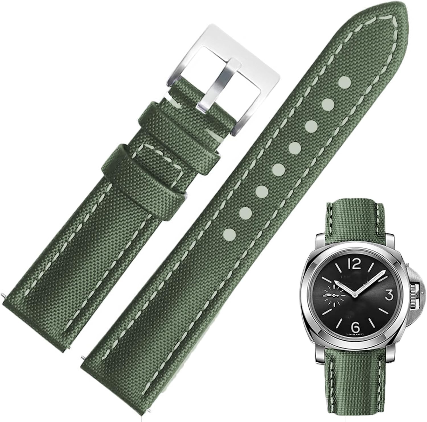 Nylon Leather Strap Compatible with 18mm 20mm 22mm Watches Waterproof