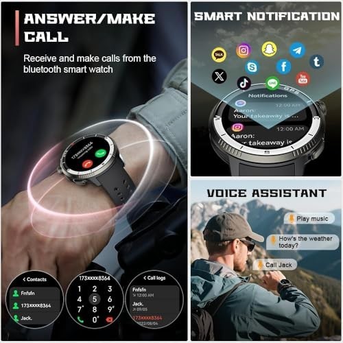 GPS Smartwatch for Men & Women, 1.43″ AMOLED Display, Fitness Tracker, 170+ Mode