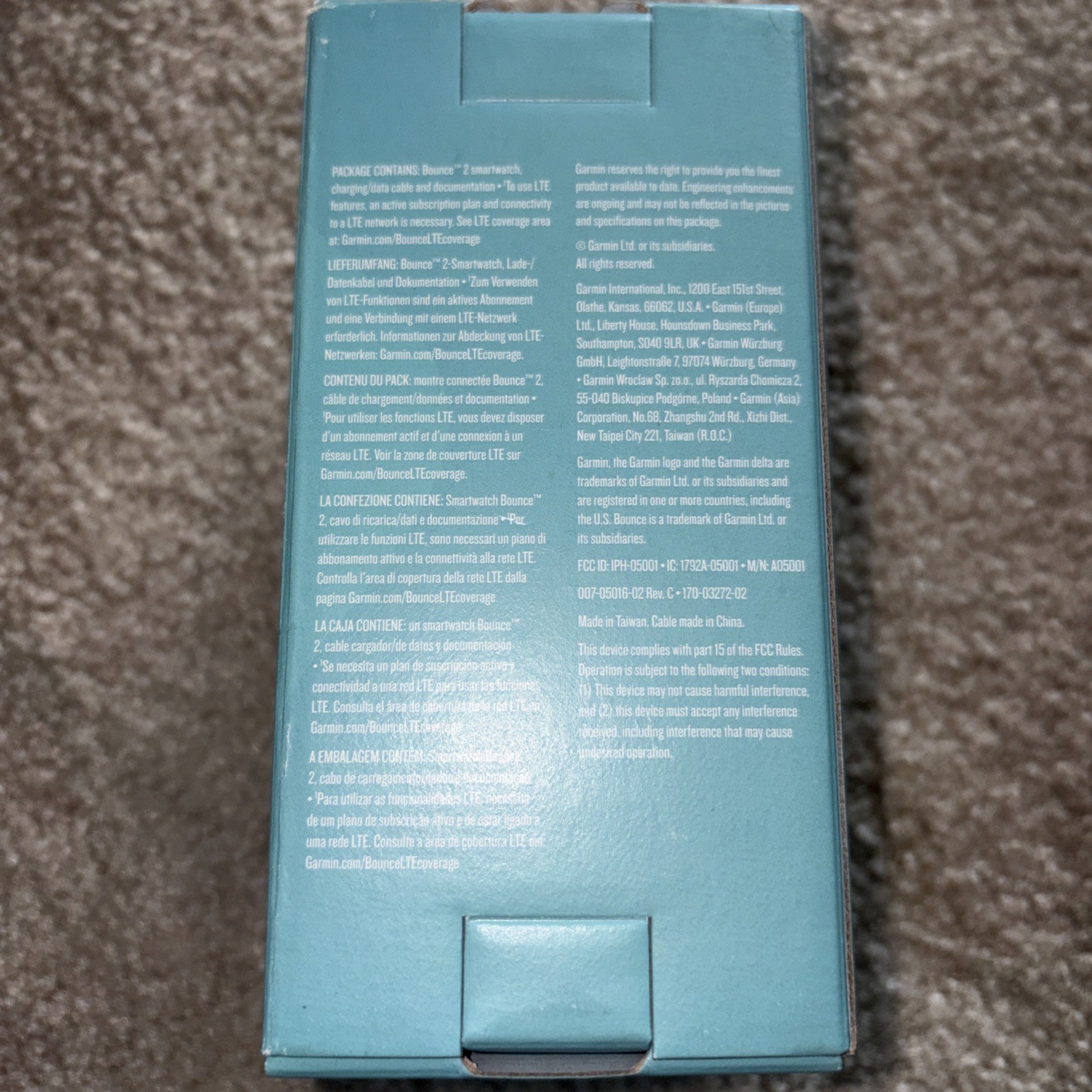 Brand NEW Garmin Bounce 2 Kids’ Smartwatch Messaging & Location – Turquoise