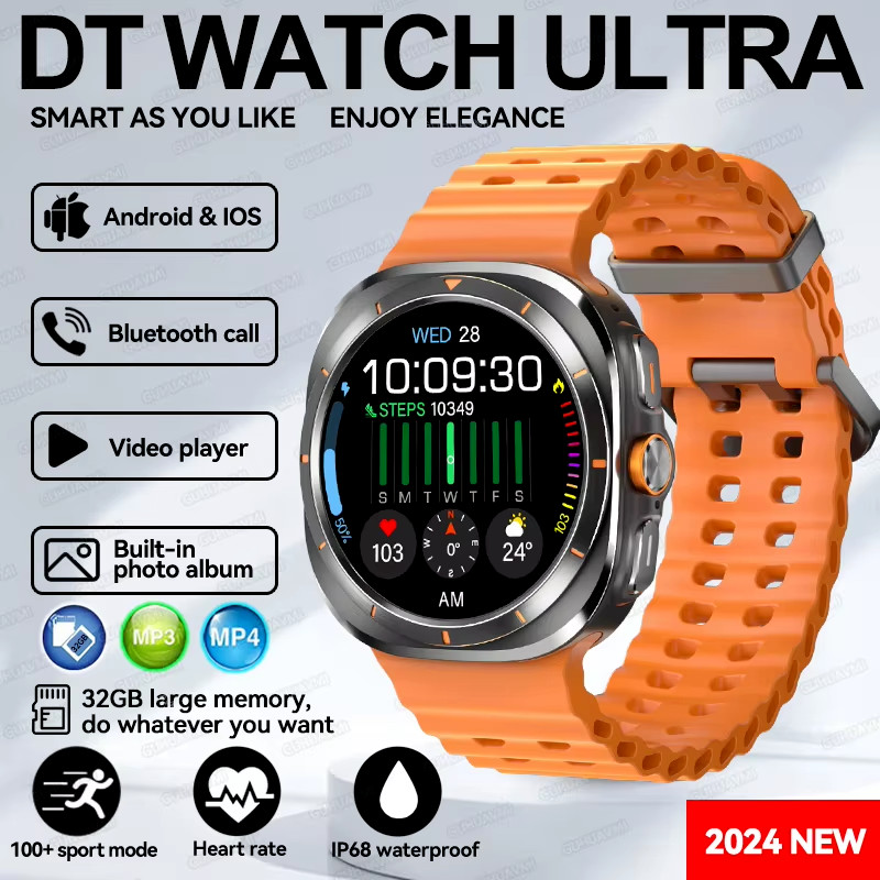 NEW Ultra Men 32GB GPS Smart Watch AMOLED Screen 1.5″ Fitness & Health Tracking
