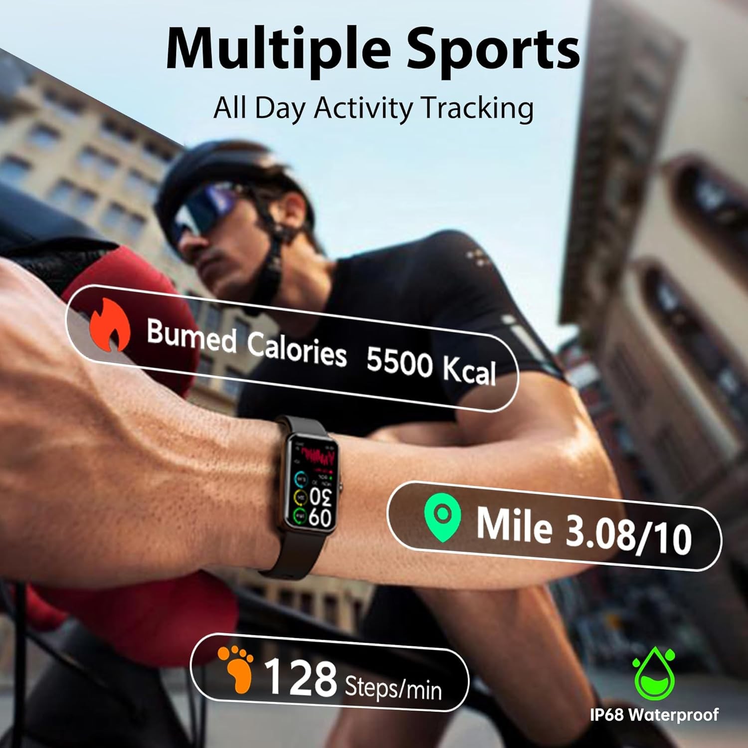 JYUAJOI Fitness Tracker with 24/7 Continuous Heart Rate, Blood Ox