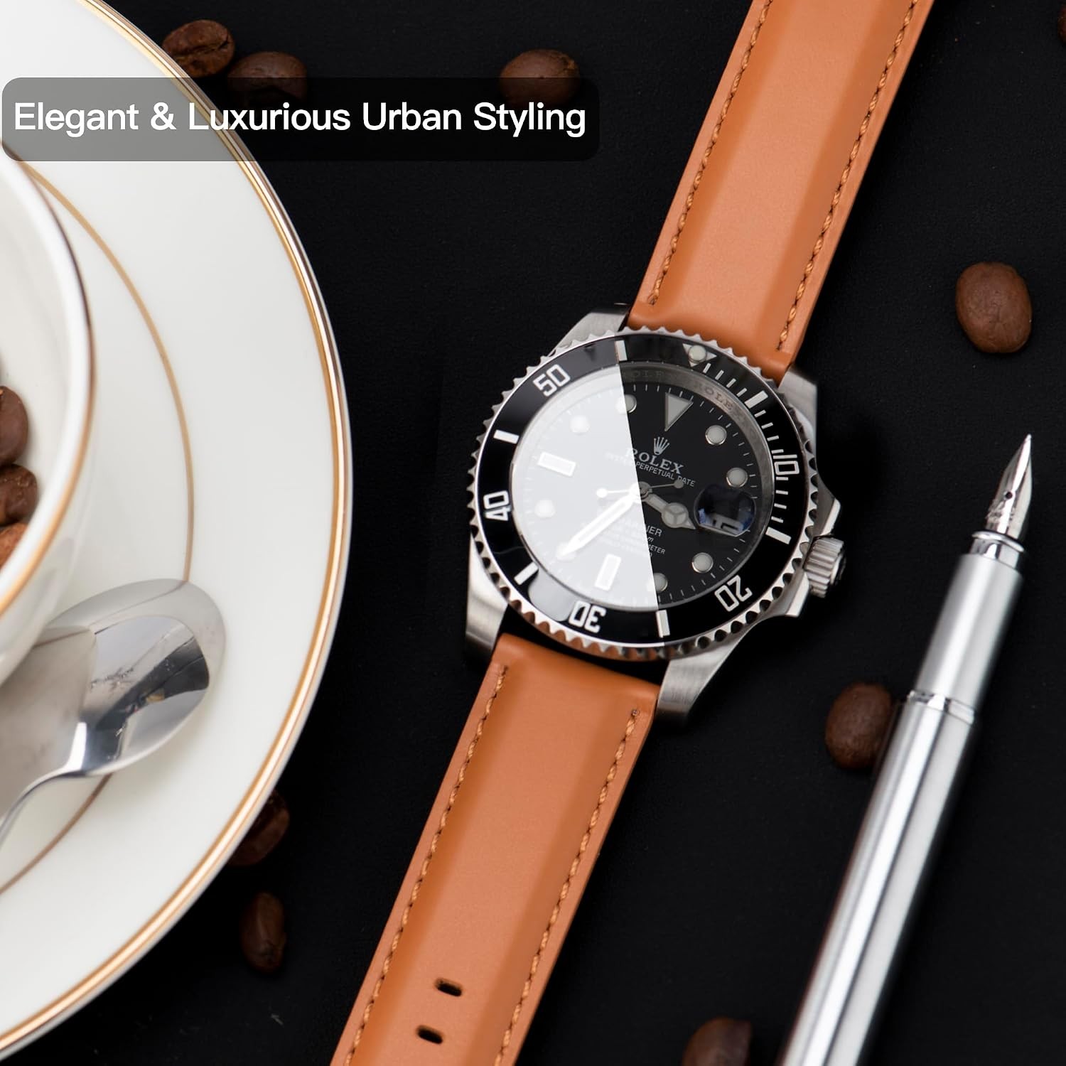 Leather Strap Compatible with 20mm Watch & Smartwatch Quick Release