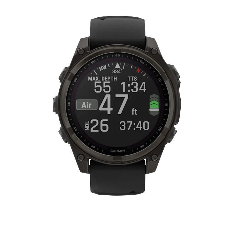 Garmin Fenix 8, 47mm AMOLED, Solar Sapphire, Carbon Gray Titanium (010-02906-10)