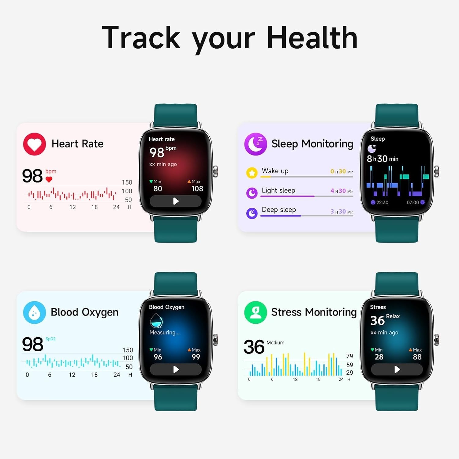 Multi-Functional 1.85″ Smartwatch – Make Calls, Track Fitness, Waterproof
