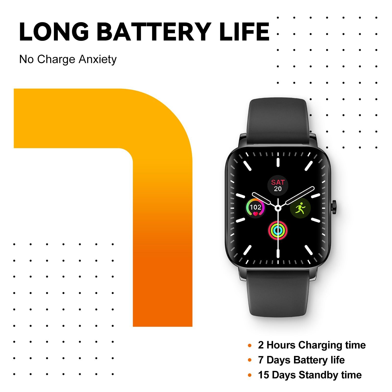2.02” Smart Watch – HD Touchscreen – Fitness Tracker – 100+ Sport Modes – IP68