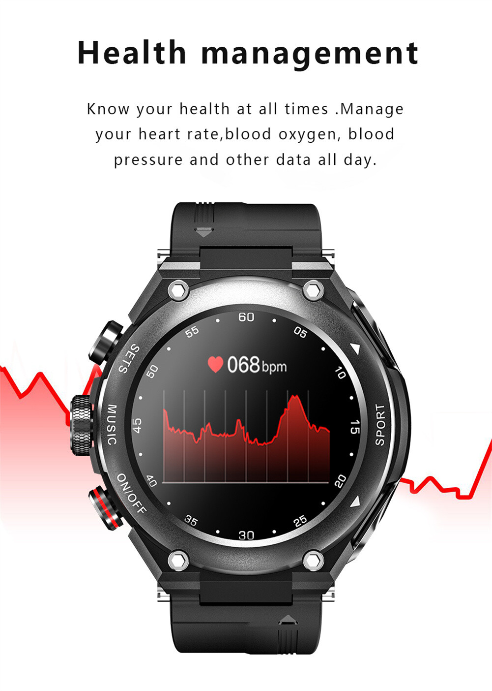 Bluetooth Headset Smart Watch 2 in 1 Activity Fitness Tracker Music Wristwatches
